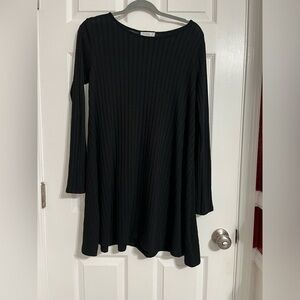 Love Fire Medium Black Long Sleeve T Shirt Dress